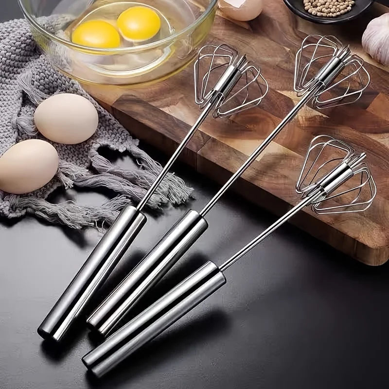 SwiftPress Push Whisk – Stainless Steel Semi‑Automatic Egg Beater