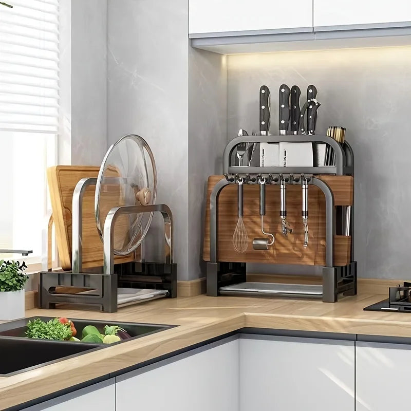 ProRack Kitchen Tower Organizer – Knife & Utensil Holder with Cutting Board Slot